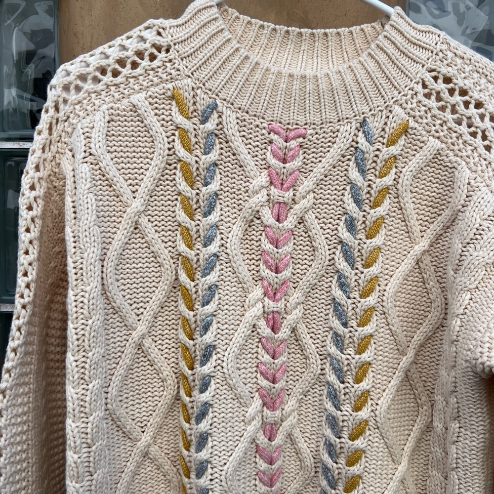 Vintage Look Cable Knit Sweater